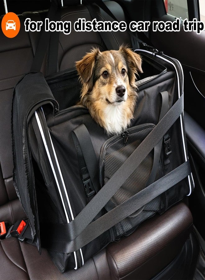 pidipiti 24 x 17 x17 Extra-Large Soft-Sided pet Carrier for 2 Cats / 1 Large cat, car Travel Kennel for Medium Dog,Long Distance Road Trip Transport cage with Litter Box. - Image 4