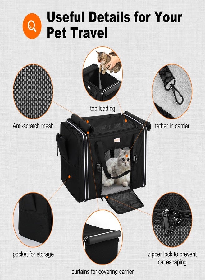 pidipiti 24 x 17 x17 Extra-Large Soft-Sided pet Carrier for 2 Cats / 1 Large cat, car Travel Kennel for Medium Dog,Long Distance Road Trip Transport cage with Litter Box. - Image 5