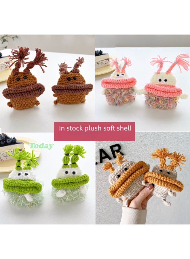 إسكدنيا حافظة واقية لسماعات الرأس Airpods 4 دمية كرتونية من القطيفة لـ Apple1/2/3 Gen Pro سماعة لاسلكية تعمل بالبلوتوث لون ناعم: حقيبة أرنب قطيفة ناعمة - الموديل: Airpods 1/2 جيل (غطاء واقٍ) - Image 2