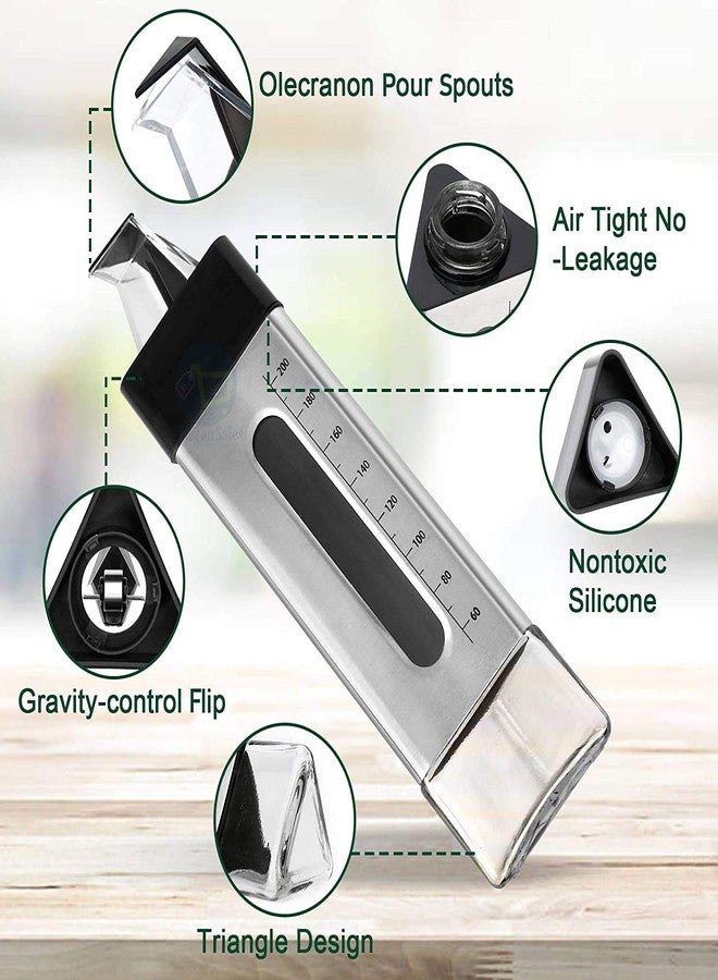 MEZON Triangle Stainless Steel Oil Bottle Pot Refillable Barbecue Cooking Olive Oil Bottle Vinegar Oil Water Bottles Dispenser Kitchen Tools (Multi Color) - Image 5