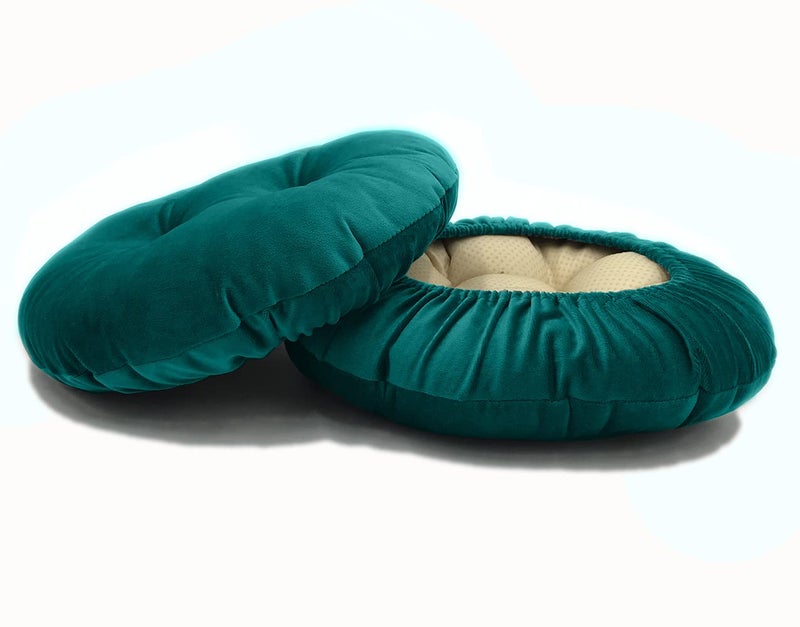 Augld 2 Pack Bar Stool Cushions with Elastic Band Stool Cover 12 Inch Teal - Image 1