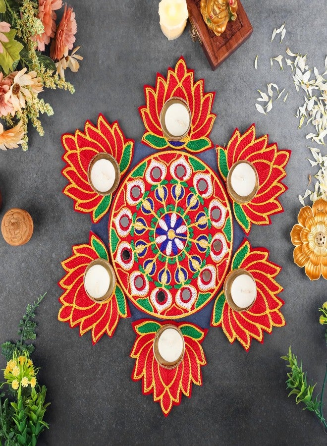 HEGIENES DECOR'S Acrylic Floor Rangoli for Home Décor - Multicolor | Butta and Lotus Rangolif for Diwali and Festival Decoration | Pooja Room, Living Room & Office Festive Décor Item - Image 1