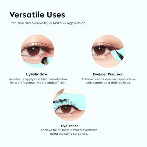 Gleva 2pcs Multifunctional Eyeliner Stencils, Reusable Silicone Eyeliner Aid Mascara Shield Guard, Eyelash, Eyeshadow, Applicators Eye Makeup Tool for Beginners & Professionals (Blue) - Image 4