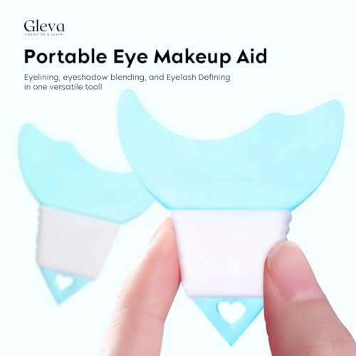 Gleva 2pcs Multifunctional Eyeliner Stencils, Reusable Silicone Eyeliner Aid Mascara Shield Guard, Eyelash, Eyeshadow, Applicators Eye Makeup Tool for Beginners & Professionals (Blue) - Image 3