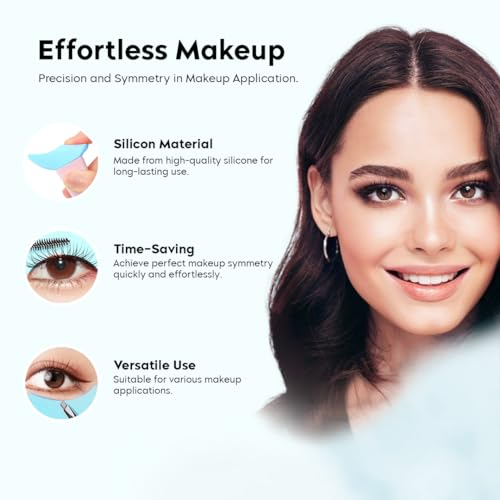 Gleva 2pcs Multifunctional Eyeliner Stencils, Reusable Silicone Eyeliner Aid Mascara Shield Guard, Eyelash, Eyeshadow, Applicators Eye Makeup Tool for Beginners & Professionals (Blue) - Image 2