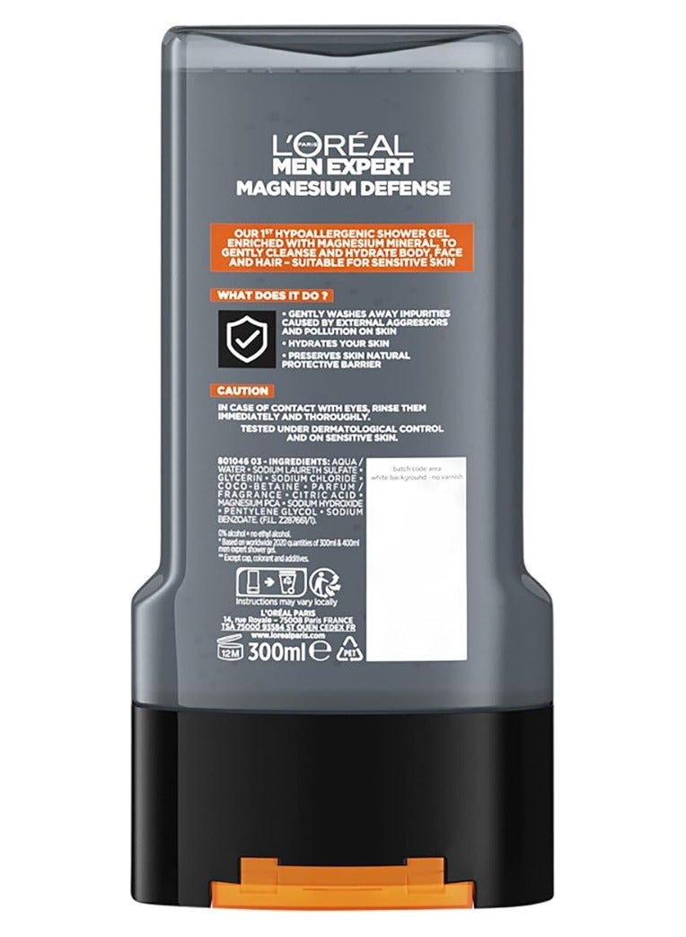 L'OREAL PARIS Loreal Men Expert Magnesium Defence Hypoallergenic Shower Gel300Ml  - Image 2