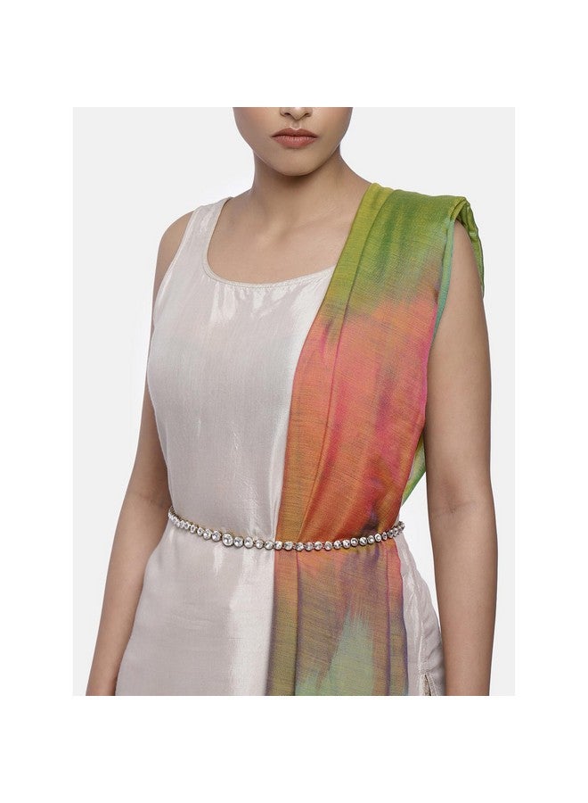 Peora Traditional Jewellery Gold Plated White Diamond Studded Waist Belt Kamar bandh Belly Chain Gift for Women Girls - Image 3