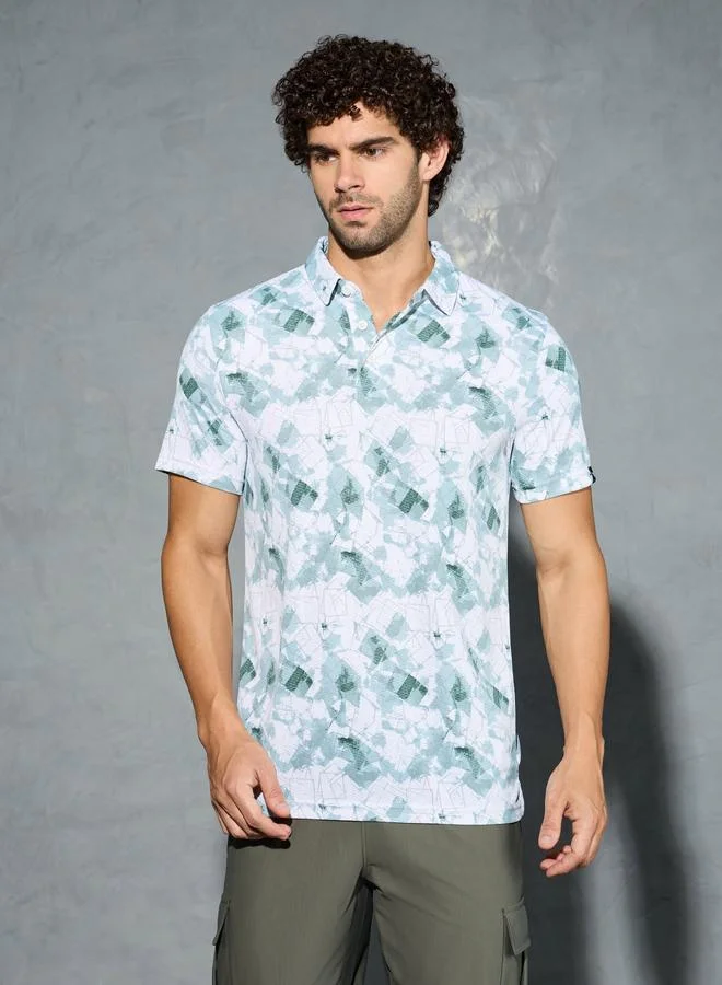 Technosport Technosport Men Printed Slim Fit Polo