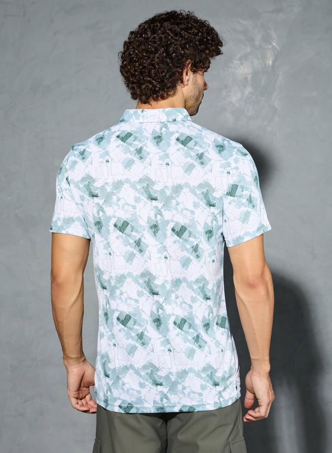 Technosport Men Printed Slim Fit Polo - Image 4