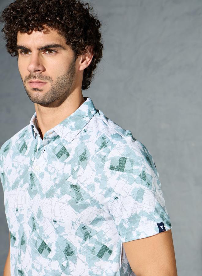 Technosport Men Printed Slim Fit Polo - Image 3