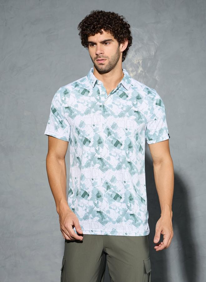 Technosport Men Printed Slim Fit Polo - Image 1