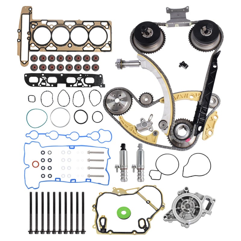 SUSUCAR Timing Chain Kit Water Pump Head Gasket Set VCT Selenoid Actuator Gear for 20092017 GM Buick Equinox Malibu Terrain 22L 24L Ecotec 94201S HS26517PT - Image 3