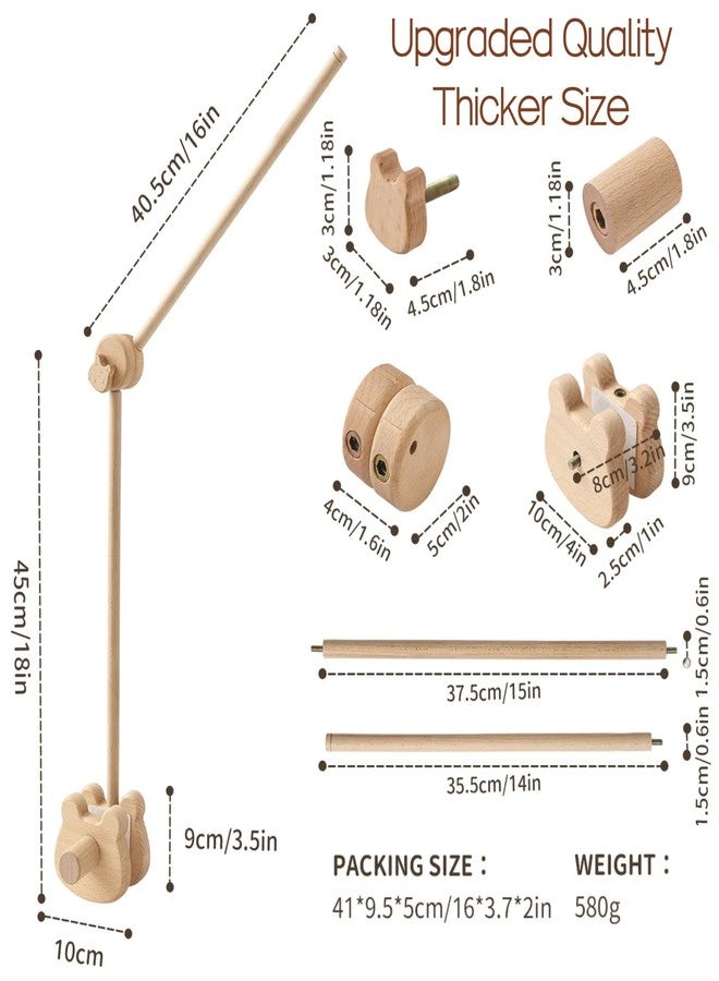Ceecolia Baby Crib Mobile Arm,Desktop Installable Bear Wooden Crib Baby Holder,Thickened Bear Nursery Decor Attachment,Safe Anti Slip Adjustable Height - Image 4