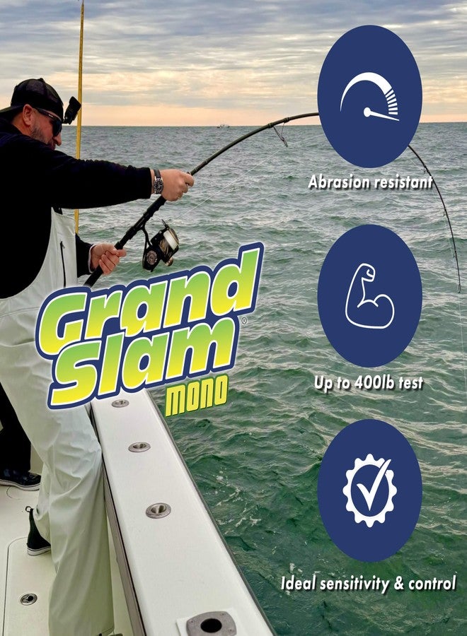 Hi-Seas Grand Slam Monofilament Line, 30 lb / 11.3 kg Test.022 in / 0.55 mm Dia, Fluorescent Yellow, 1760 yd / 1609 m - Image 2