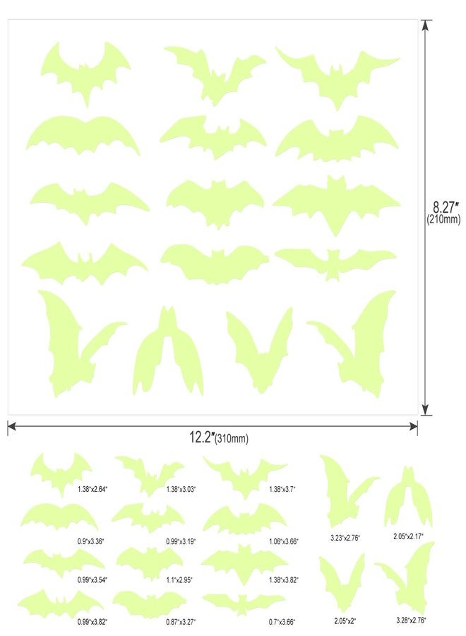 Konsait 54pcs Halloween Glow in The Dark Stickers Luminous Witch Moon Bats Peeping Eyes Wall Stickers Window Ceiling Wall Decals for Nursery Baby Kids Bedroom Halloween Bedroom Party Gift - Image 4