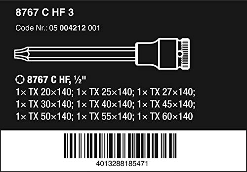Wera 05004212001 8767 C TORX HF 3 Zyklop bit socket set with 12 drive with holding function 9 pieces - Image 3