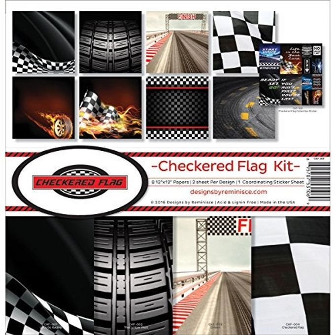 Reminisce CKF-200 Scrapbook Checkered Flag Collection Kit, 12x12 inches, Multicolor - Image 5