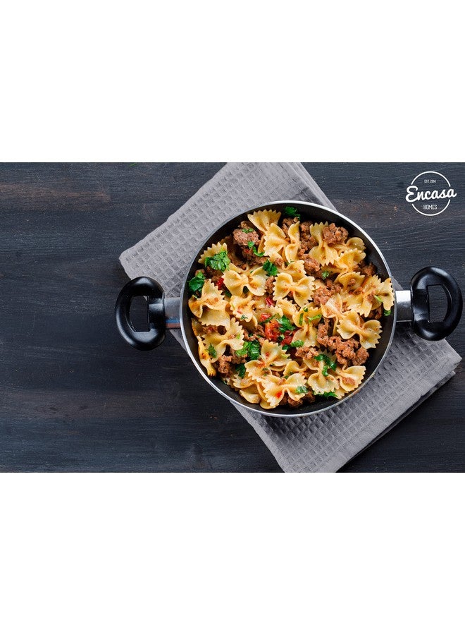 Encasa XO Kitchen Dish Towels Set | Light Grey | Waffle Weave and Flat Hand Tea Towel | 70x45 cm | Quick Drying Reusable Cotton Washcloths | Multipurpose Lightweight Dishcloths Set of 4 - Image 2