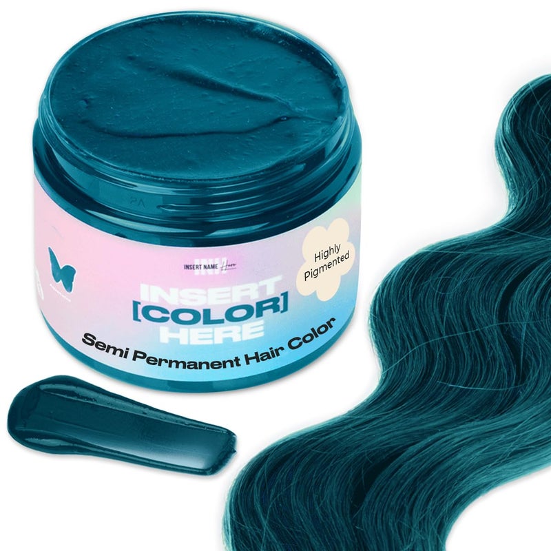 INH Semi Permanent Hair Color | Color Depositing Conditioner, Aquamarine Hair Dye | No Bleach No Peroxide Temporary Blue Green Tint for Women, Men | Vegan, Ammonia Free, Sulfate Free, Ready to Use 6oz - Image 1