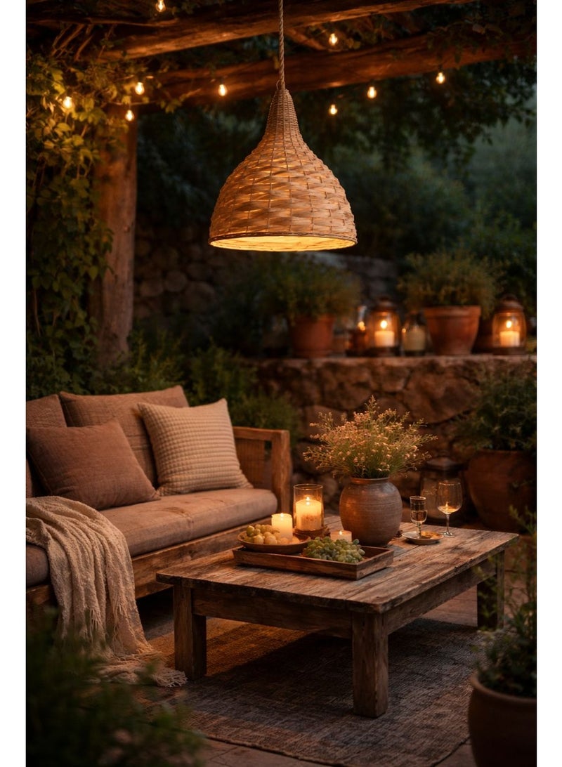 Bohemian rustic hanging ceramic chandelier thirty-five centimeters diameter, adding warm magical atmosphere for both indoor and outdoor living spaces - Image 2