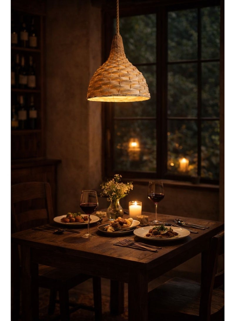 Bohemian rustic hanging ceramic chandelier thirty-five centimeters diameter, adding warm magical atmosphere for both indoor and outdoor living spaces - Image 3