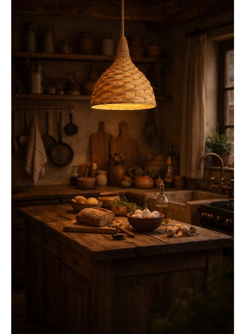 Bohemian rustic hanging ceramic chandelier thirty-five centimeters diameter, adding warm magical atmosphere for both indoor and outdoor living spaces - Image 1