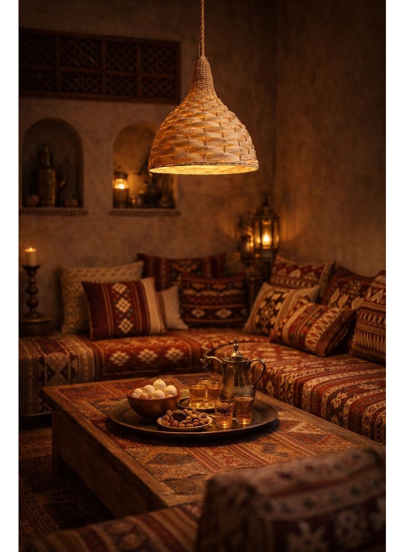 Bohemian rustic hanging ceramic chandelier thirty-five centimeters diameter, adding warm magical atmosphere for both indoor and outdoor living spaces - Image 4
