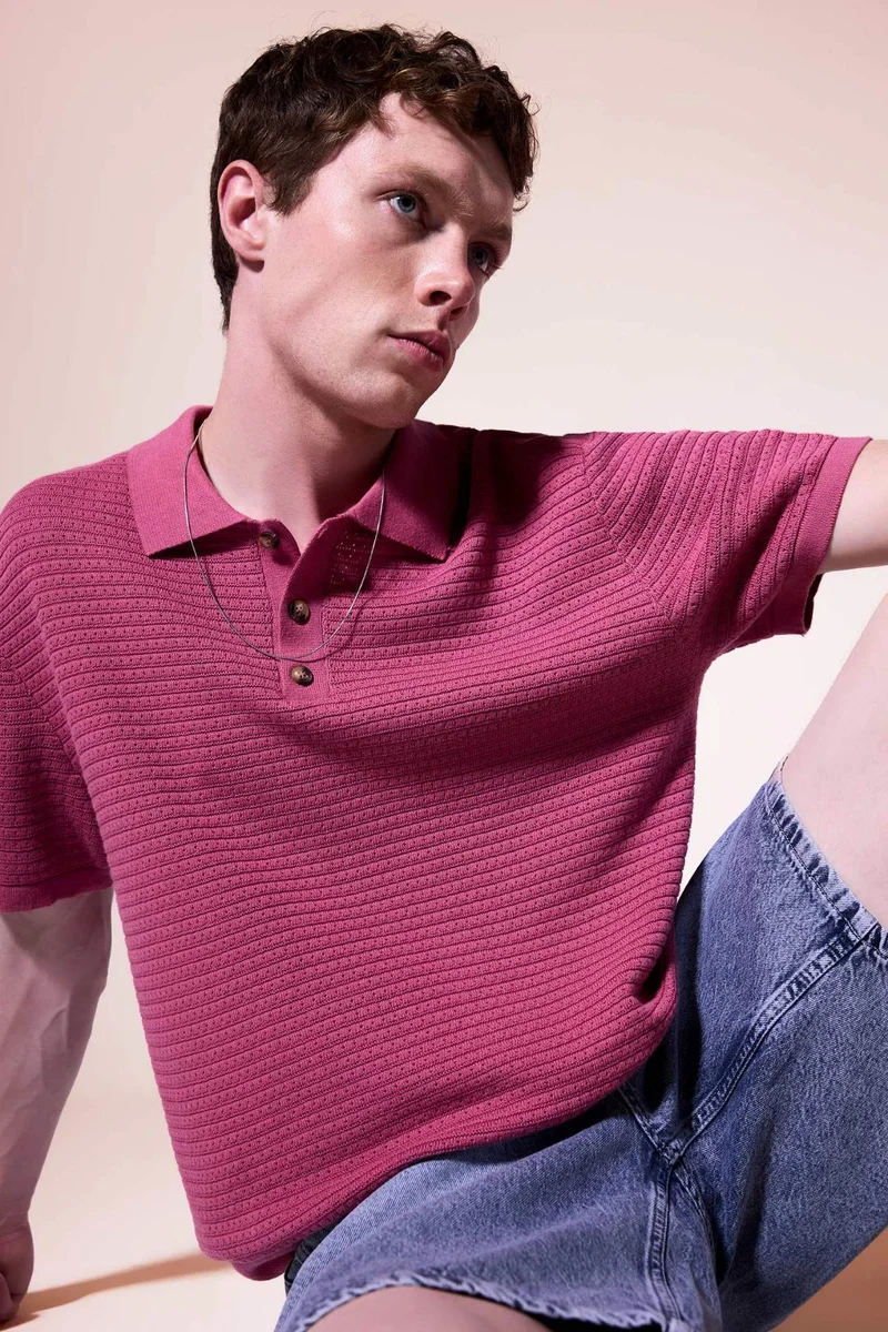 ديفاكتو Relax Fit Basic Polo T-Shirt