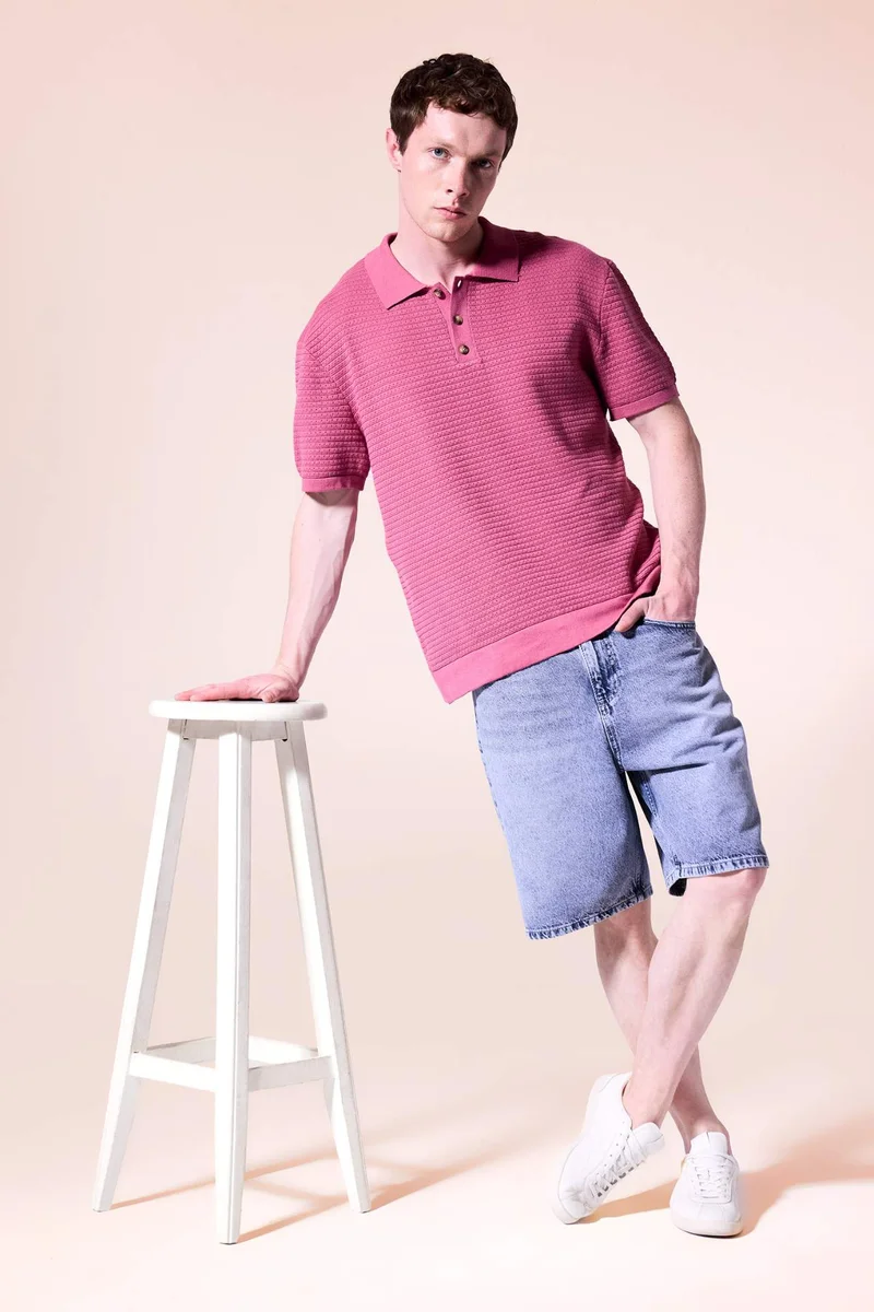 ديفاكتو Relax Fit Basic Polo T-Shirt