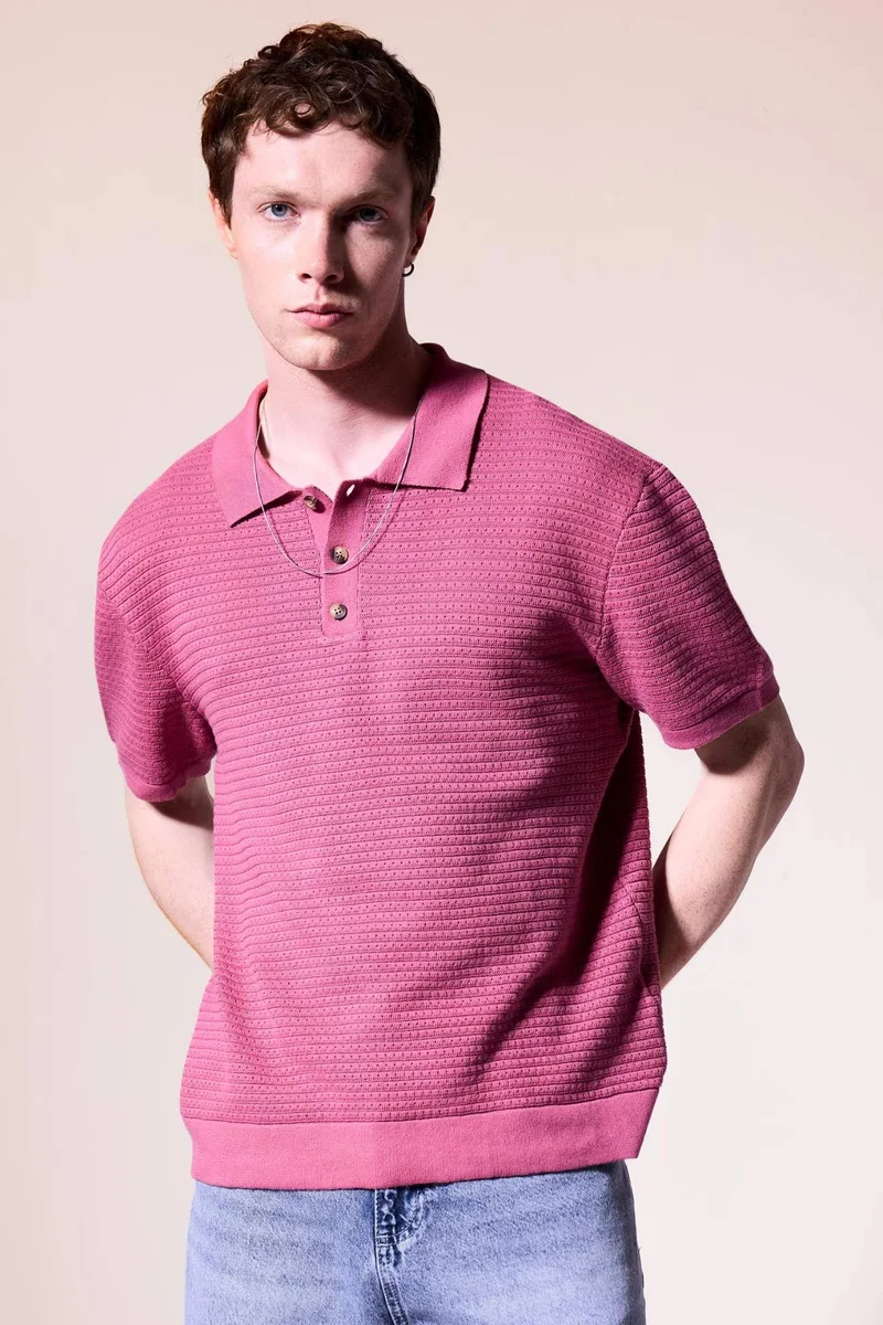 ديفاكتو Relax Fit Basic Polo T-Shirt