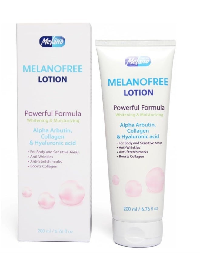 Melanofree Lotion for Whitening & Moisturizing - Skin Brightening, Hydrating Body Lotion 200ml - Image 1
