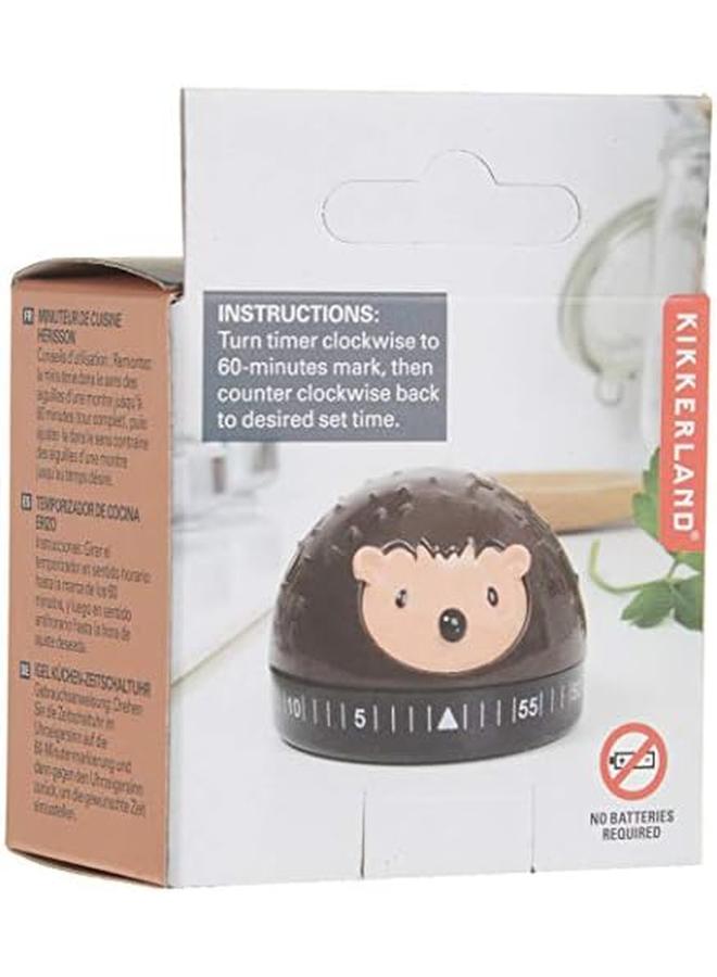 Hedgehog 60 Minute Kitchen Timer Brown