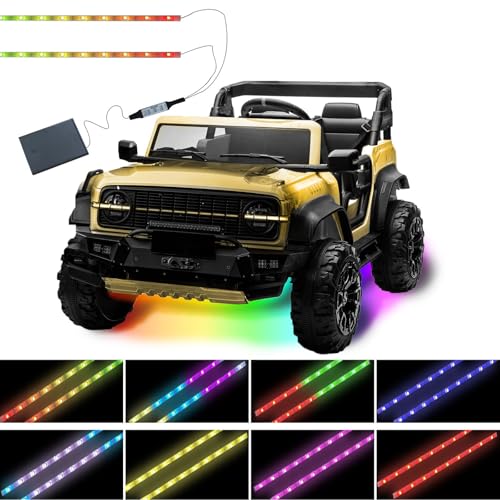WUYXPG LED Lights for Power Wheel2 Strip Can Be CroppedKids Electric Car AccessoriesUnder Light for Power WheelsWaterprooffor Boys and Girls Car DecorBlack Wires Style - Image 1