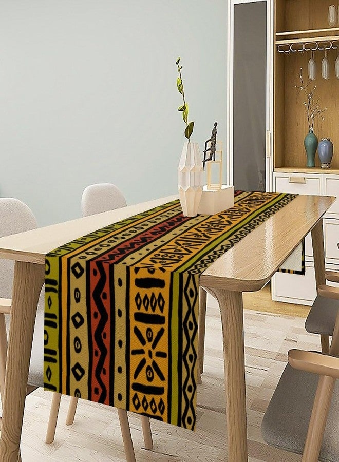 SENRUEGT African Ethnic Table Runner, Vintage Geometric Abstract Traditional Clorful Mud Cloth Seasonal Table Runner Decor for Kitchen Farmhouse Home Holiday Parties 36X13inch - Image 2
