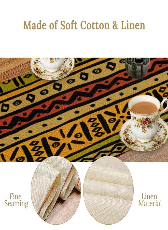 SENRUEGT African Ethnic Table Runner, Vintage Geometric Abstract Traditional Clorful Mud Cloth Seasonal Table Runner Decor for Kitchen Farmhouse Home Holiday Parties 36X13inch - Image 5
