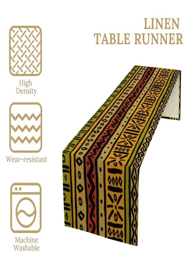 SENRUEGT African Ethnic Table Runner, Vintage Geometric Abstract Traditional Clorful Mud Cloth Seasonal Table Runner Decor for Kitchen Farmhouse Home Holiday Parties 36X13inch - Image 4