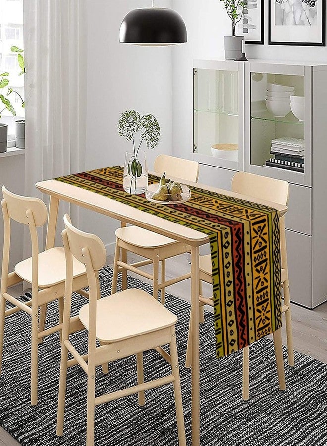 SENRUEGT African Ethnic Table Runner, Vintage Geometric Abstract Traditional Clorful Mud Cloth Seasonal Table Runner Decor for Kitchen Farmhouse Home Holiday Parties 36X13inch - Image 3