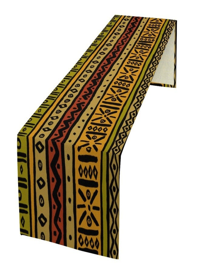 SENRUEGT African Ethnic Table Runner, Vintage Geometric Abstract Traditional Clorful Mud Cloth Seasonal Table Runner Decor for Kitchen Farmhouse Home Holiday Parties 36X13inch - Image 1