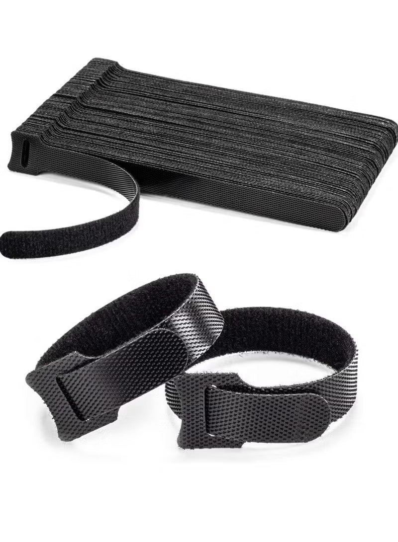 120PCS Reusable Cable Ties, Black Adjustable 6-Inch Cord Organizer Ties, Multi-purpose Hook Loop Cable Management Wire Ties for Organizing Home, Office, Data Centers - Image 2