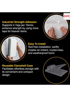 KLAPiT KLAPiT SUPER TAPE Double Sided Heavy Duty Mounting Tape Holds 90 Pounds Or 41Kg Using Enhanced Nano Technology. Waterproof Clear Tape For Wall, Wood, Tile, Stone, Glass, Metal, Acrylic 2pc  - Image 3