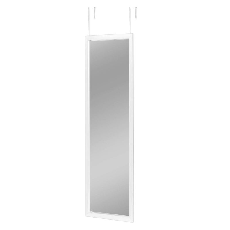 MIRUO Over The Door Mirror Wall Mirror Dressing Make Up Full Length Hanging Door Mirror Polystyrene Frame for Bathroom Bedroom Living Room Dorm and MoreWhite 47 x 12