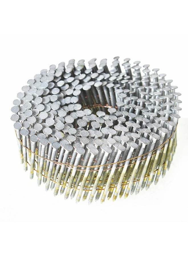 findmall 3600 Count Siding Nails 1-1/4 Inch by .092 Inch 15 Degree Ring Shank Hot-Dipped Galvanized Collated Wire Coil - Image 1