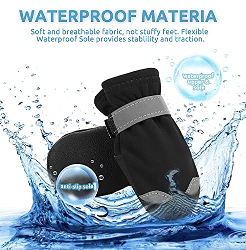 KUTKUT Dog Shoes for Small Dogs | Anti Skid Paw Protector For Hot Summer For Maltese, Yorkie, Shih Tzu | Pet Booties with Reflective Straps and Non-Slip Sole | Soft & Lightweight Dog Footwear (SIZE: 3) - Image 5