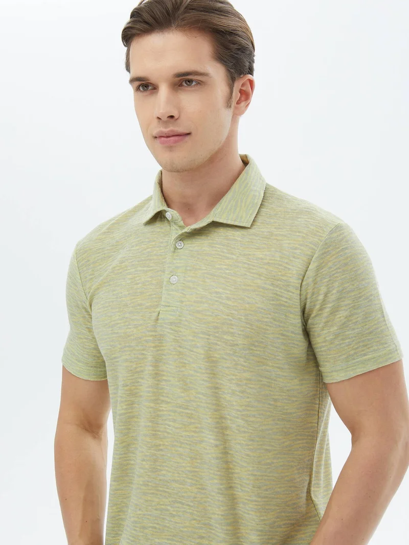 كيب Lemon Mold Printed Polo Collar Cotton Blend T-Shirt