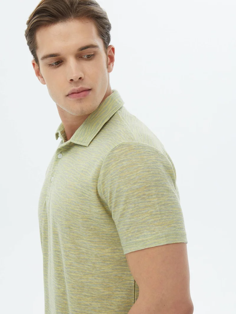 كيب Lemon Mold Printed Polo Collar Cotton Blend T-Shirt