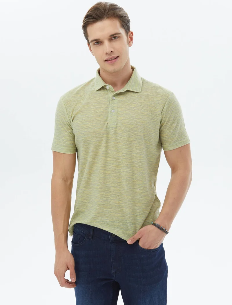 كيب Lemon Mold Printed Polo Collar Cotton Blend T-Shirt