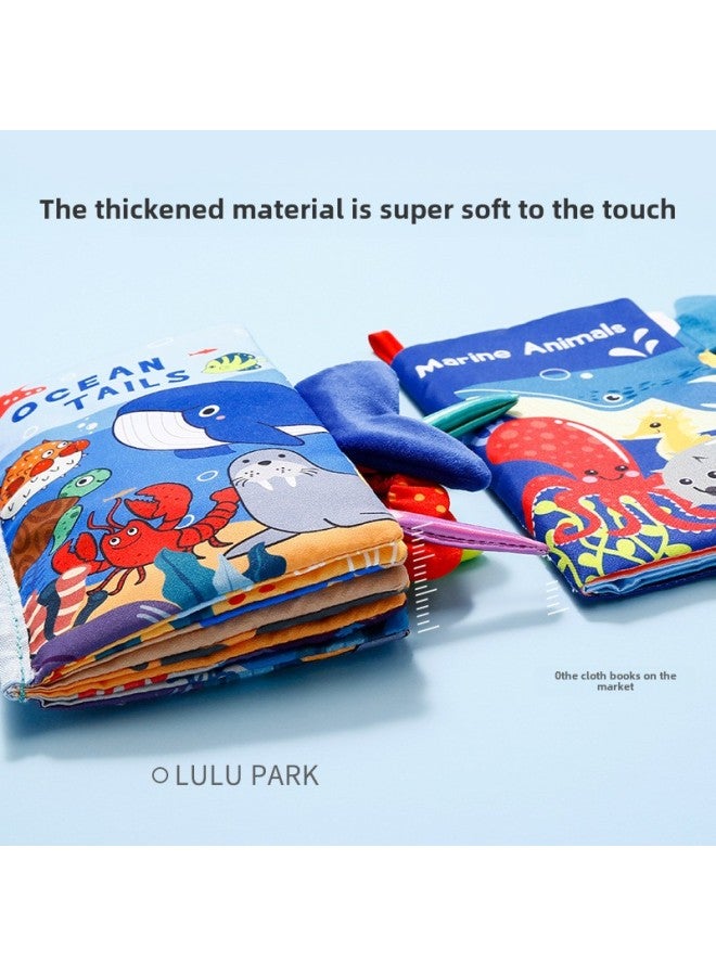 LULU PAPK Cloth Book Baby Early Education Can Not Tear Three-dimensional Animal Book Can Bite Baby Educational Toys Ring Book-Color:Jim's Farm  - Image 3