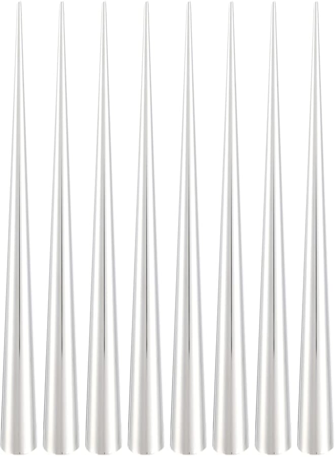 GROUP TIGER Stainless Steel Cream Horns Set, Made in China Silver 8 Piece