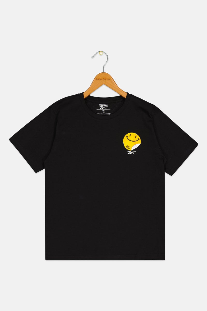 Reebok Kids Boy Graphic Print Short Sleeve Outdoor T-Shirt, Black - Image 1