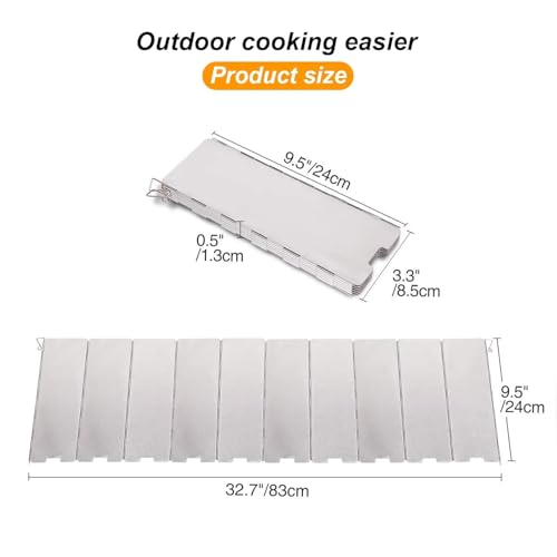 Oligitdi Stove Windscreen, 10 Plates Camp Windshield, Folding Wind protection Aluminum Lightweight Compact Camping Burner Stove Windscreen with Carry Bag - Image 2